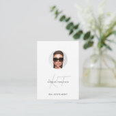 Carte De Visite Moderne Script Real Estate Photo Realtor QR Code (Debout devant)