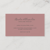 Carte De Visite Moderne Script Rose Poussiéreux Gris Sur Mesure Bo (Dos)