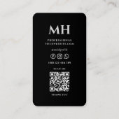 Carte De Visite Moderne Silver Black Metallic (Dos)