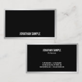 Carte De Visite Moderne Silver Élégant Simple Modèle Professionnel (Devant / Derrière)