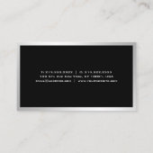 Carte De Visite Moderne Silver Élégant Simple Modèle Professionnel (Dos)