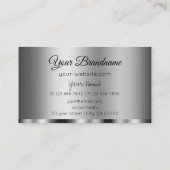 Carte De Visite Moderne Silver Glamour Professionnel et Simple (Dos)