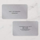 Carte De Visite Moderne Silver Grey Professionnel Créatif Élégant (Devant / Derrière)