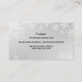 Carte de visite moderne Silver Winter Snowflakes (Dos)