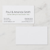 Carte de visite moderne simple avec 2 noms et cont (Devant / Derrière)