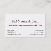 Carte de visite moderne simple avec 2 noms et cont (Devant)