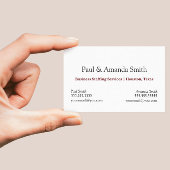 Carte de visite moderne simple avec 2 noms et cont