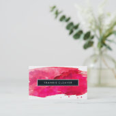 Carte De Visite MODERNE SIMPLE BADGE élégant aquarelle rouge (Debout devant)