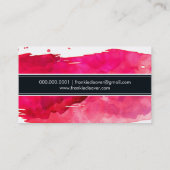 Carte De Visite MODERNE SIMPLE BADGE élégant aquarelle rouge (Dos)