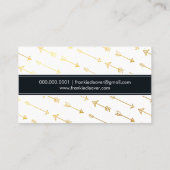 Carte De Visite MODERNE SIMPLE BADGE flèche tendance feuille or mo (Dos)