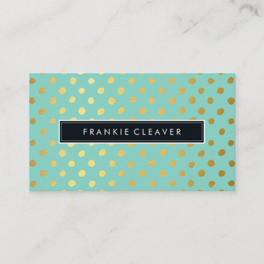 Carte De Visite MODERNE SIMPLE BADGE tendance feuille d'or tache m (Devant)