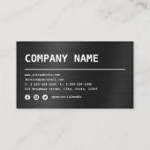 Carte De Visite Moderne Simple Black Metal professionnel (Dos)