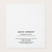 Carte De Visite Moderne, simple, blanc, élégant (Extérieur déplié)