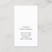 Carte De Visite Moderne Simple Blanc Faux Gold Hair Stylliste (Dos)