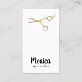 Carte De Visite Moderne Simple Blanc Faux Gold Hair Stylliste (Devant)