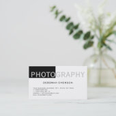 Carte de visite moderne simple blanc noir standard (Debout devant)