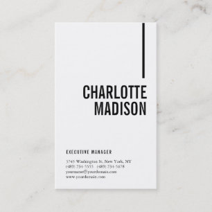 Carte De Visite Moderne Simple Blanc Tendance Minimaliste Uni