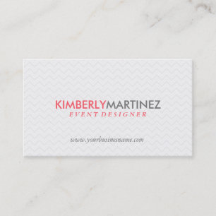 Carte De Visite Moderne simple blanc Zigzag Chevron Motif