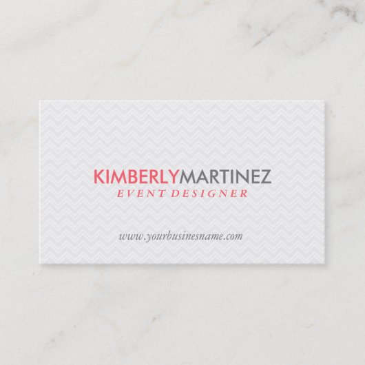 Carte De Visite Moderne simple blanc Zigzag Chevron Motif (Devant)