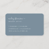Carte De Visite moderne Simple bleu poussiéreux Signature Typograp (Dos)