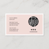 Carte De Visite Moderne Simple Blush Pink Bordure Logo Hairstylist (Dos)