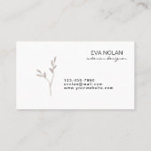 Carte De Visite Moderne Simple Boho Feuille sec Design intérieur (Dos)