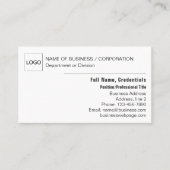 Carte De Visite Moderne Simple Business Détaillé noir et blanc (Devant)