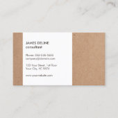 Carte De Visite Moderne simple Carton blanc Consultant (Devant)