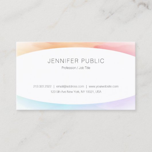 Carte De Visite Moderne Simple Conçu Professionnel Modèle Chic (Devant)