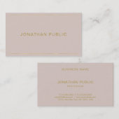 Carte De Visite Moderne Simple Design Modèle Stylish Gold Nom (Devant / Derrière)