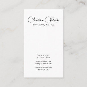 Carte De Visite Moderne Simple Design Modèle Typographie verticale