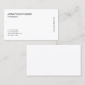 Carte De Visite Moderne simple élégant blanc élégant (Devant / Derrière)
