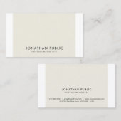 Carte De Visite Moderne simple élégant Creative Plain Professional (Devant / Derrière)