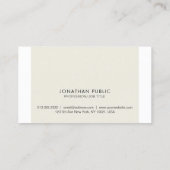 Carte De Visite Moderne simple élégant Creative Plain Professional (Dos)