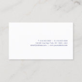 Carte De Visite Moderne Simple élégant Design Bleu Blanc Plat (Dos)