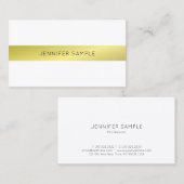 Carte De Visite Moderne Simple élégant Design Or Plaine Luxe (Devant / Derrière)
