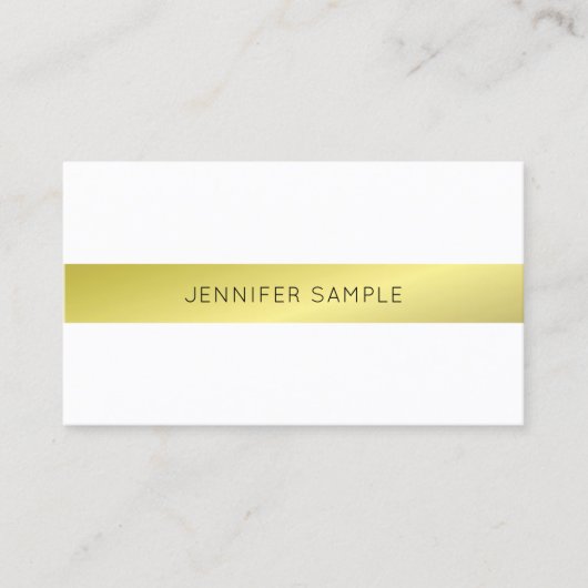 Carte De Visite Moderne Simple élégant Design Or Plaine Luxe (Devant)