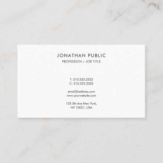 Carte De Visite Moderne simple élégant facile à rendre Modèle (Devant)