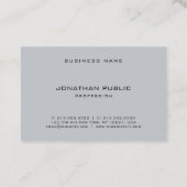 Carte De Visite Moderne simple élégant Modèle gris professionnel (Dos)
