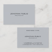 Carte De Visite Moderne simple élégant Modèle gris professionnel (Devant / Derrière)