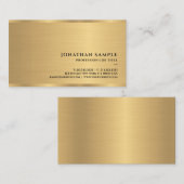 Carte De Visite Moderne simple élégant Modèle or professionnel (Devant / Derrière)