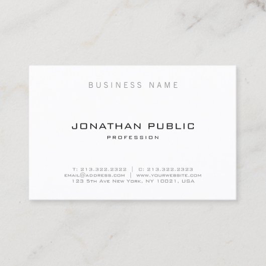 Carte De Visite Moderne simple élégant Modèle professionnel (Devant)