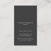 Carte De Visite Moderne simple élégant noir gris cheveux stylist (Dos)