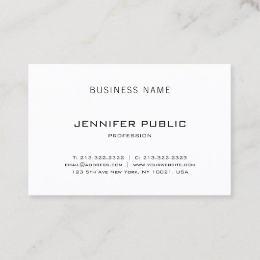 Carte De Visite Moderne Simple élégant Plain Luxe Professionnel (Devant)