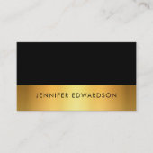 Carte De Visite Moderne simple élégant professionnel en or noir (Devant)