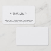 Carte De Visite Moderne simple élégant simple professionnel blanc (Devant / Derrière)