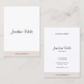 Carte De Visite Moderne simple élégant texte de script main minima (Devant / Derrière)