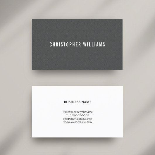 Carte De Visite Moderne Simple Elégant Texture Grey Consultant