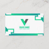 Carte De Visite Moderne Simple Élégant Vert (Dos)