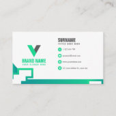Carte De Visite Moderne Simple Élégant Vert (Devant)